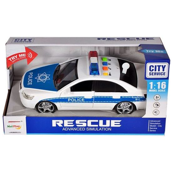 Policejní auto se světly a zvuky City Rescue 1:16