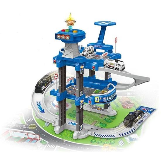 Parkovací garáž na baterie s autíčky a hrací podložkou Zero Parking