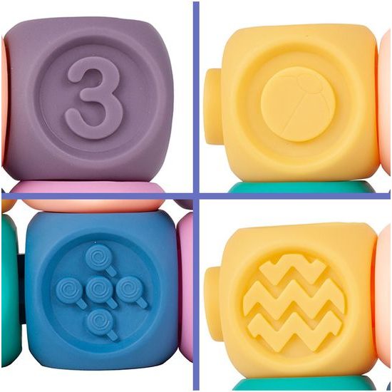 Senzorické hračky pro nejmenší Blocks Balls 16 kusů