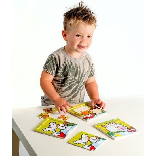 Dřevěné Mini puzzle 9 dílků - Moje první zvířátka pro nejmenší - mix 6 druhů