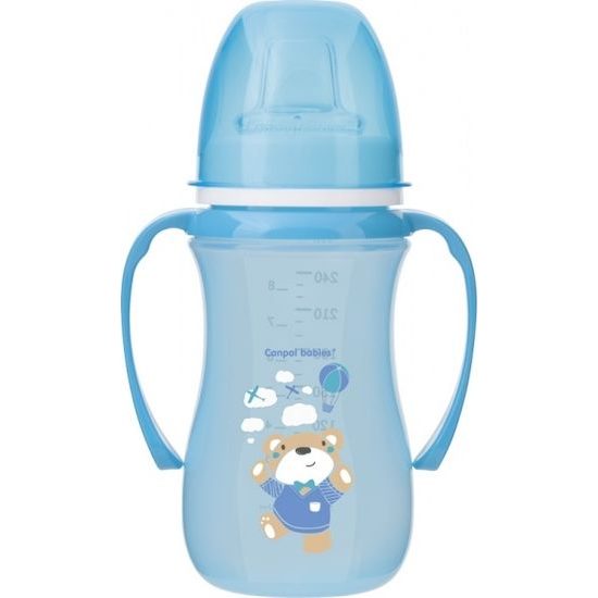 Canpol babies Nevylévací hrníček EasyStart - Panda - modrá