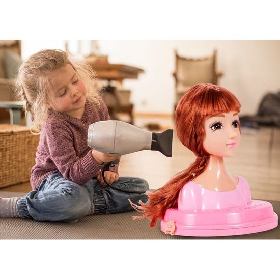 Česací hlava pro holčičky s příslušenstvím MakeUp Stylist