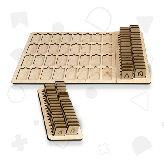 Sada malých TISKACÍCH písmen + stojánek