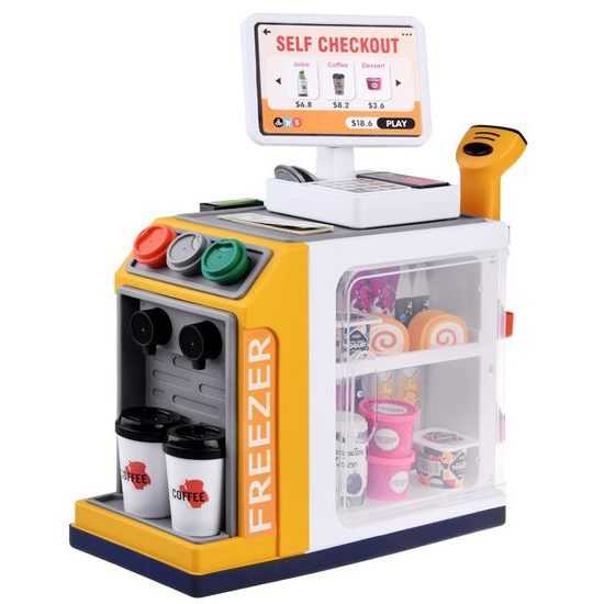Dětský obchůdek s kávovarem a lednicí Self Checkout