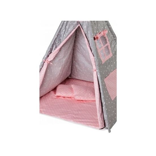 Ecotoys dětský indiánský stan TeePee s trojúhelníčky