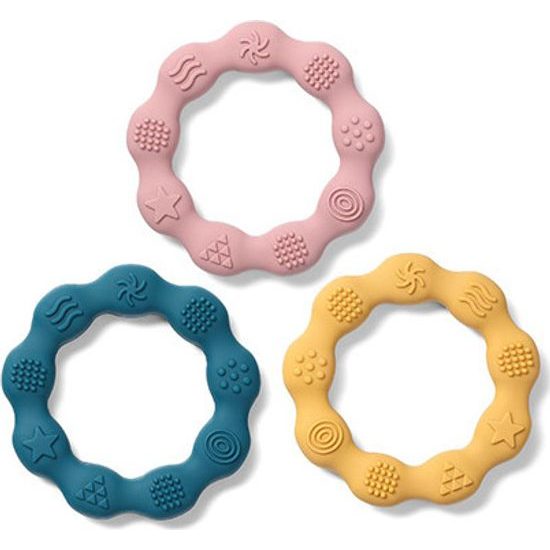 Silikonový kroužek na kousání růžový