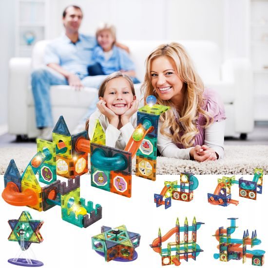 Doris magnetická svítící stavebnice se skluzavkou Light Magnetic 110 dílů