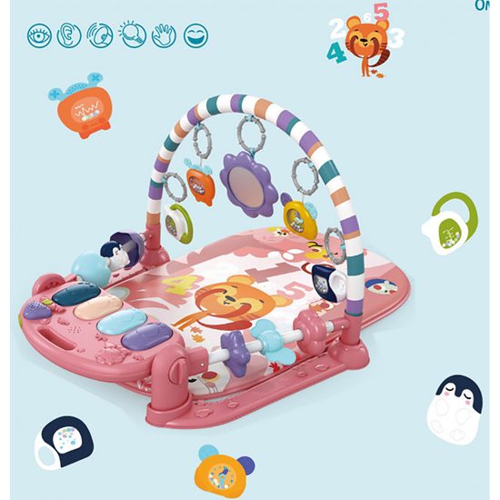 Hrací deka s piankem Tygřík - růžová