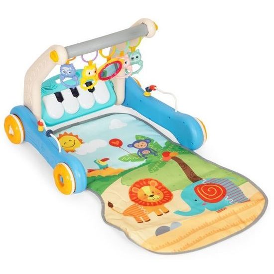 Haunger chodítko 2v1 s hrací dekou a piankem Rack Walker - modré