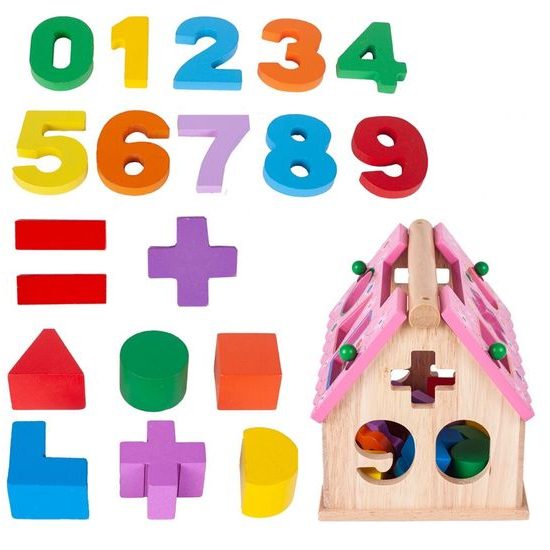 Dřevěný edukační domeček s prohazovacími otvory Wisdom House