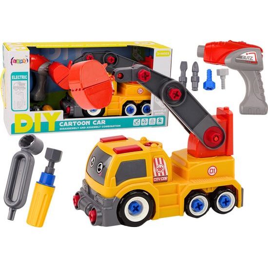 Auto jeřáb k sestavení DIY, oranžová