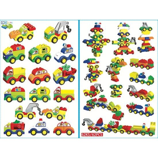 LWToys junior kostky Auta 62 ks