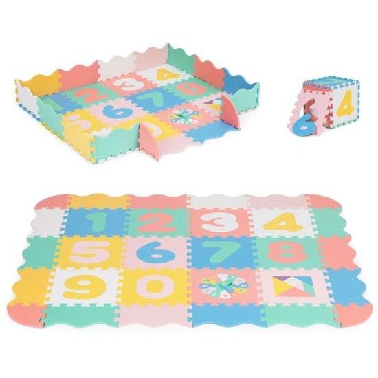 IPlay pěnová puzzle hrací deka s hodinami