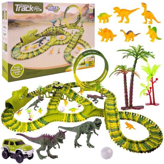 Autodráha s autíčkem na baterie a dinosaury 260 dílků Dino Track