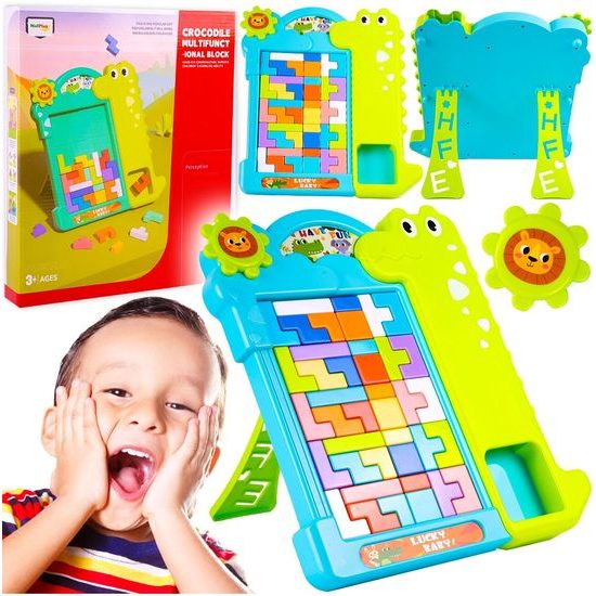 Dětská dovednostní hra Tetris s krokodýlem
