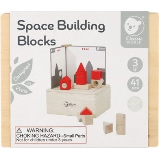 Dřevěná skládanka stavebnice Vesmír 41ks
