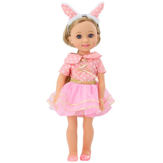 Dětská panenka Pretty Girl s čelenkou a hřebenem 38 cm