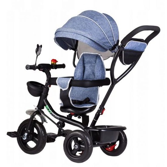 Ecotoys dětská tříkolka s otočným sedadlem Trike 2v1 šedá