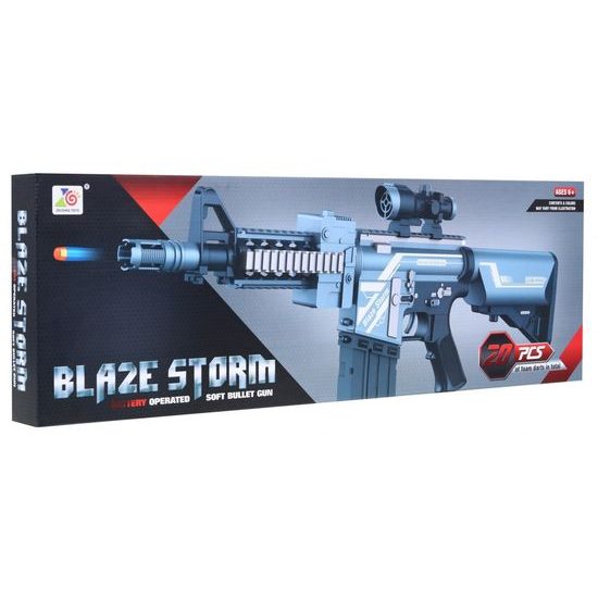 ROZBALENO Blaze Storm dětský poloautomatický samopal se 20 náboji SILVER