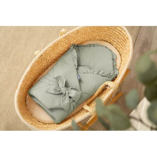 Dětská mušelínová zavinovačka - khaki