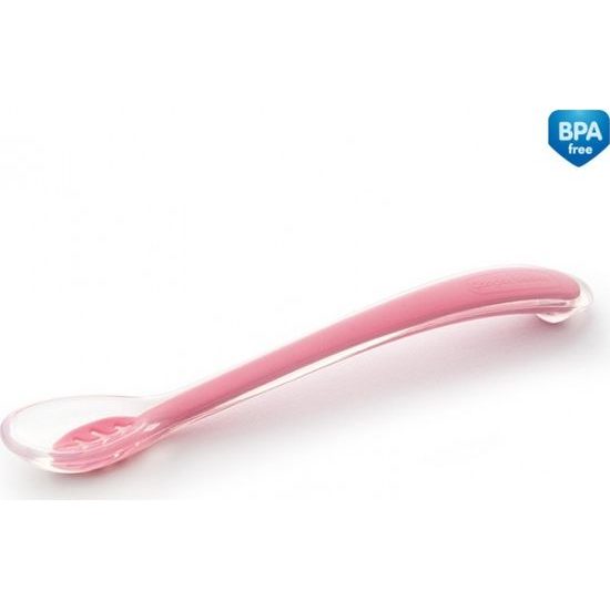 Canpol Babies Canpol babies Silikonová lžička měkká Lísteček - růžová