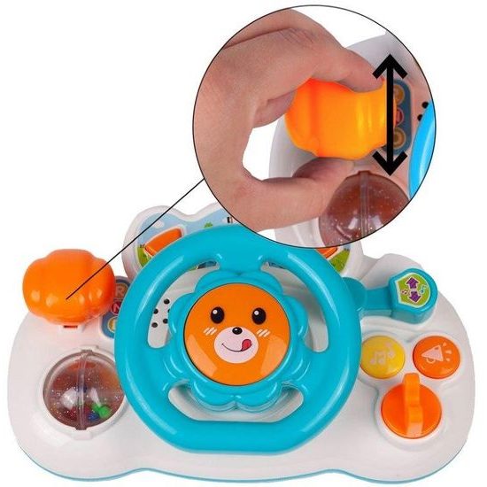 Interaktivní volant pro nejmenší se světlem a zvukem Lion Driver modrý