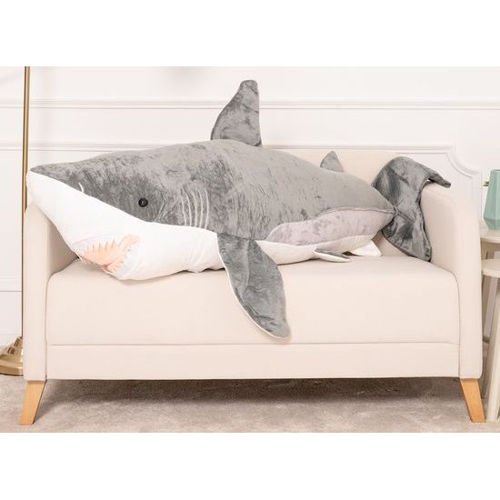 Plyšový žralok Eda 160 cm - šedý