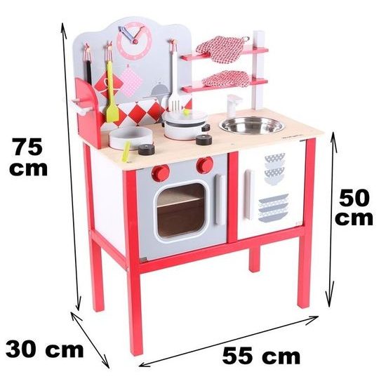Ecotoys dětská dřevěná kuchyňka s troubou