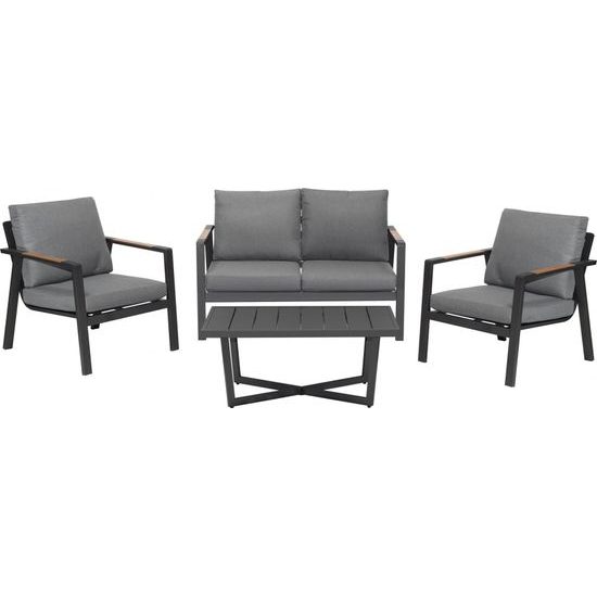 Hliníkový zahradní nábytek Pohovka + dvě křesla + stůl