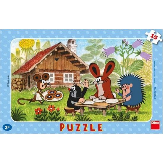 Puzzle deskové Krtek na návštěvě 15 dílků
