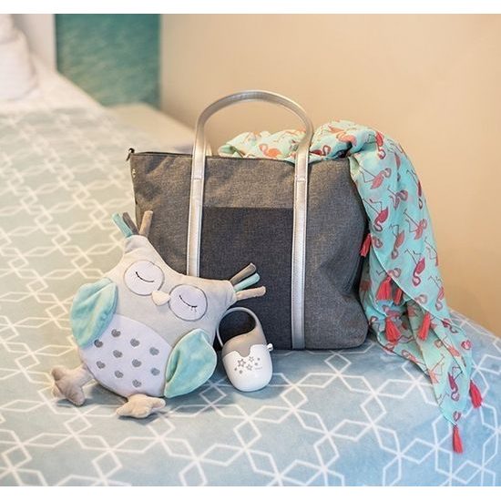 BabyOno Plyšová hračka s chrastítkem Owl Sofia