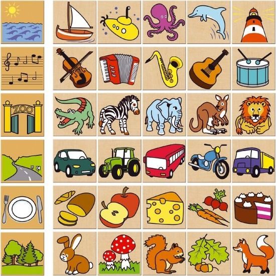 Co kam patří? 36 dřevěných kamenů