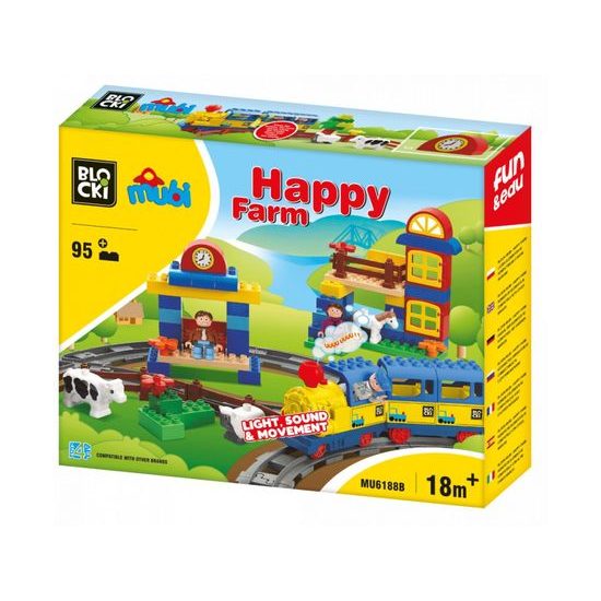 Blocki Mubi stavebnice Veselá farma se světlem a zvukem 95 dílů