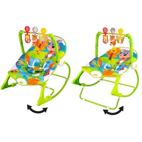 Kojenecké lehátko 3v1 s vibracemi Veverka- zelené