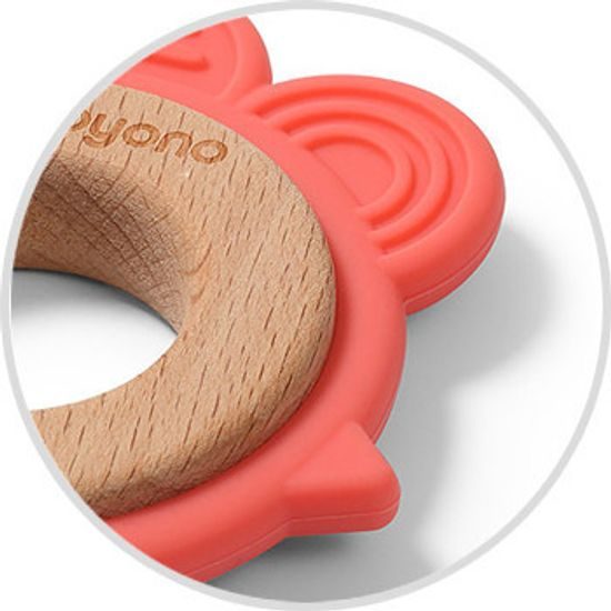 Dřevěné silikonové kousátko slepice