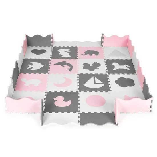 Ecotoys pěnová puzzle hrací deka Pink Puzzle 151 x 151 cm