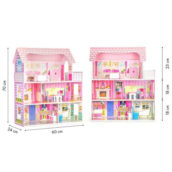 Ecotoys dřevěný domeček pro panenky s příslušenstvím Rozana