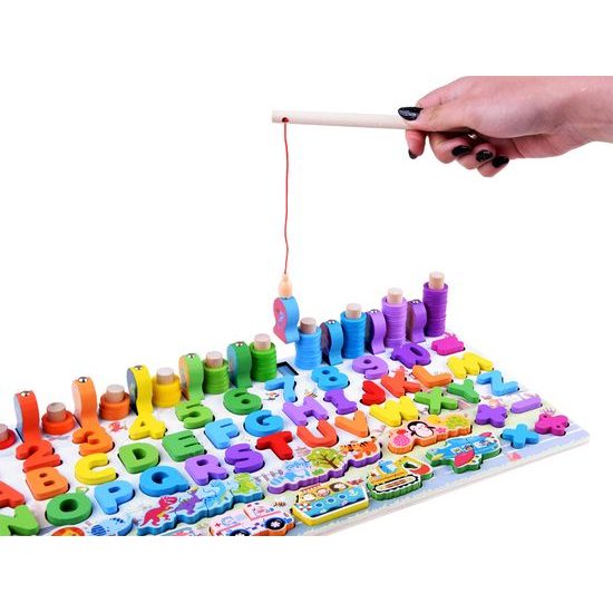 Dřevěná vkládačka pro děti 5v1 Preschool Table