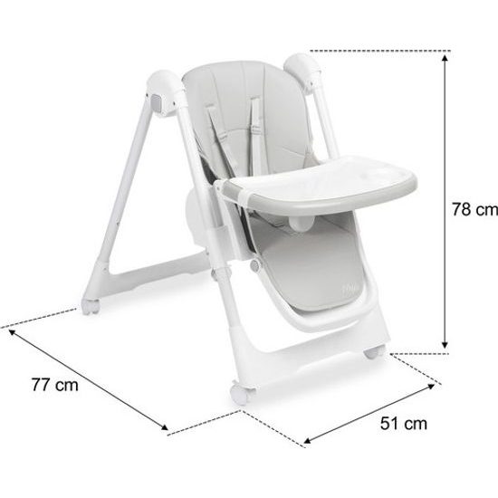 Dětská jídelní židlička Megalo light grey