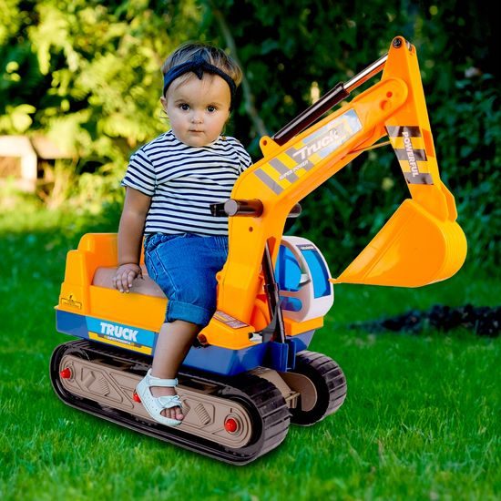 Dětské odrážedlo pásový bagr King Kong s helmou