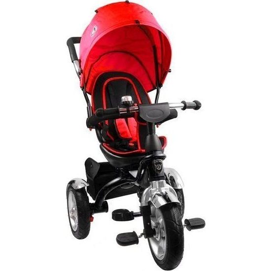 Majlo Toys multifunkční tříkolka s nafukovacími koly PRO500 červená