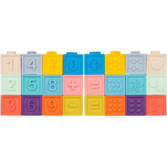 Senzorické kostky pro nejmenší Textured Blocks 12 kusů