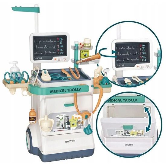 Dětský lékařský stůl s kolečky, světlem a zvuky Medical Trolly