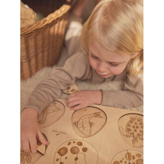 Vajcia - edukatívne drevené puzzle - ČESKÁ VERZIA