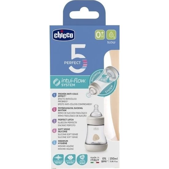 CHICCO Láhev kojenecká Perfect 5 silikon neutral 150ml
