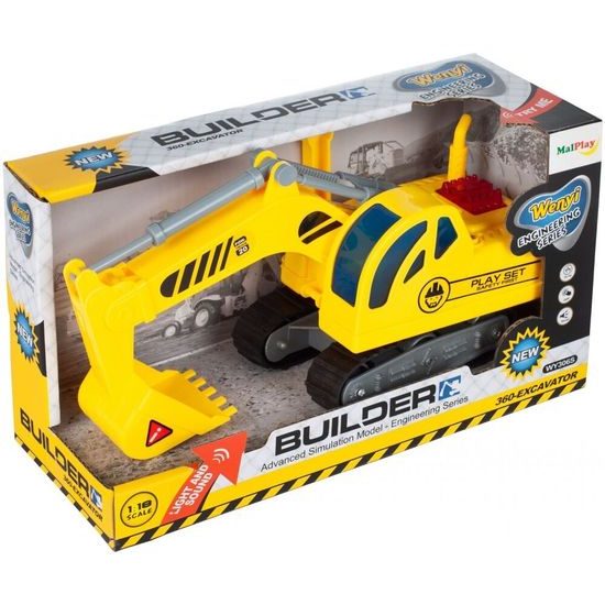 Bagr se světlem a zvukem City Builder 1:18