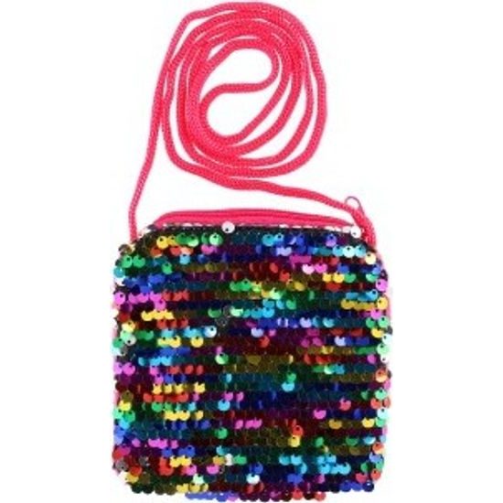 Kabelka s barevnými měnícími flitry - růžová