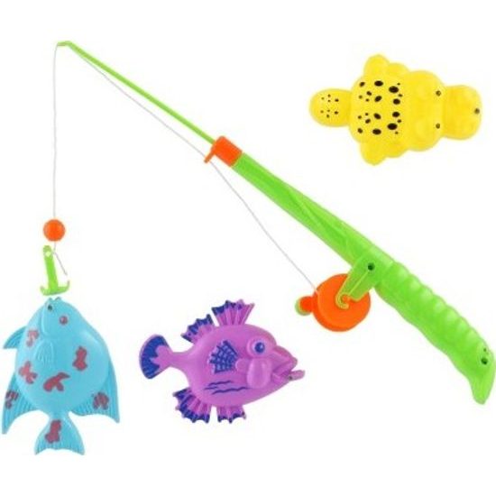 Magnetická Hra ryby/rybář 3ks+prut - mix barev