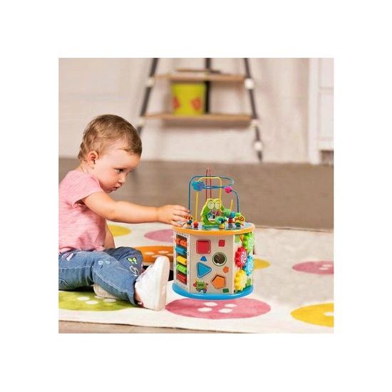 Doris dřevěná edukační kostka s labyrintem 7v1