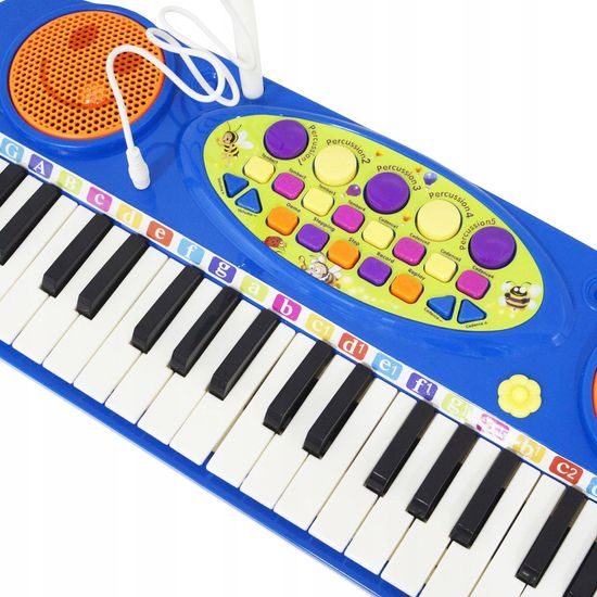 Dětské elektronické klávesy s mikrofonem a nahráváním Music Keyboard modré